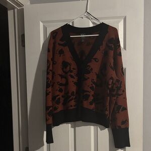 Worthington Black and Brown Patterned Cardigan
